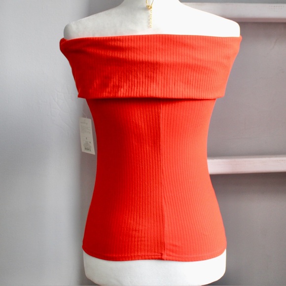 A New Day Target Women's Off-Shoulder Ribbed Red Top Size Small NWT - Picture 3 of 6